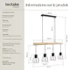 Lampes suspendues WOODY poutre en bois et 4 ampoules 40 W - Voir les images du produit 6