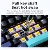Close-up of a mechanical keyboard with keycaps being removed, showcasing the hot-swappable switch mechanism. Produktbild-Vorschau