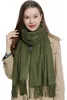 Sciarpa da donna tinta unita, morbida, 185 x 65 cm, verde Anteprima dell’immagine prodotto 1