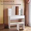 SONNI Schminktisch Weiß 108×40×140 cm  mit Spiegel und Produktbild-Vorschau 9
