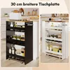 Smukły 4-poziomowy wózek kuchenny z uchwytem i poręczami, Podgląd zdjęcia produktu 4
