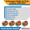 4 Stück Hubwagenrollen Polyurethan 82 x 70 mm, Achse 20 mm Produktbild-Vorschau 4