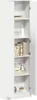 A white cabinet with open doors, displaying shelves with decorative items and books. Produktbild-Vorschau