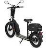 A black electric scooter is shown from a three-quarter rear view against a white background. Produktbild-Vorschau