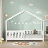 ML-Design Kinderbett Hausbett 70x140 cm Weiß, Holzbett mit Produktbild-Vorschau 8