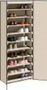 vidaXL Schuhschrank Creme 60x30x166 cm Stoff Produktbild-Vorschau 3