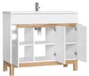 Badmöbel Set 3-tlg Badezimmerset DEVI Weiss HGL Produktbild-Vorschau 3