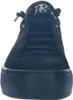 A close-up, front-facing view of a black sneaker with a platform sole. Produktbild-Vorschau