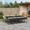 vidaXL 11-tlg. Garten-Essgruppe mit Kissen Schwarz Poly Produktbild-Vorschau 2