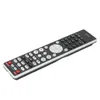 A black remote control with silver and red buttons is shown against a white background. Anteprima dell’immagine prodotto