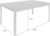 A white wooden garden table with dimensions indicated. Anteprima dell’immagine prodotto