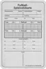 A blank German football game note pad with fields for team names, colors, times, goals, substitutions, and notes. Anteprima dell’immagine prodotto