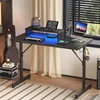 Scrivania da gaming Bestier 107 cm piccola con LED, tavolo Anteprima dell’immagine prodotto 3