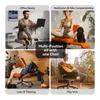 A collage of four images showing a multi-position chair in different use cases: office work, meditation, reading, and playing guitar. Podgląd zdjęcia produktu