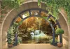 Fototapete 3D Effekt Wasserfall Fenster Wald Natur 250x175 Produktbild-Vorschau 1