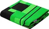 A folded green and black Minecraft-themed blanket. Produktbild-Vorschau
