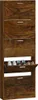 A tall, narrow shoe cabinet with a wood grain finish. Náhľad obrázku produktu