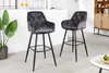 Design Barhocker MILANO grau Samt Barstuhl mit Chesterfield Produktbild-Vorschau 3