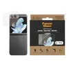 A PanzerGlass screen protector for a Samsung Galaxy Z Flip 5 is shown next to its packaging. Produktbild-Vorschau
