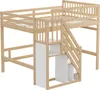 Patrová postel Merax 140x200 cm se schody a úložným Náhled obrázku produktu 6