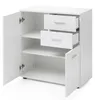 FineBuy Komoda biela s dvierkami a zásuvkami 71 x 78 x 35,5 Náhľad obrázku produktu 6