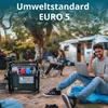 People camping with a generator, laptop, and tablet. Produktbild-Vorschau