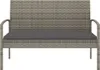 vidaXL Gartenbank mit Kissen Grau 105 cm Poly Rattan Produktbild-Vorschau 3
