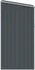 A close-up, straight-on view of a dark gray metal shed wall with vertical panels. Náhled obrázku produktu