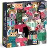 GALISON Quadratisches Puzzle Winterkatzen 500 Teile Produktbild-Vorschau 1