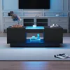 Merax Table basse avec LED et 2 tiroirs, Table d'appoint Voir les images du produit 2