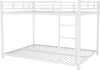 A white metal bunk bed with a ladder, shown from a slightly angled side view against a white background. Voir les images du produit