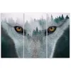 Triptychon auf leinwand tiere - grau 60x40 cm Feeby grau Produktbild-Vorschau 3