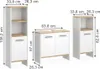 A collage of three bathroom vanity units with dimensions labeled. Náhľad obrázku produktu