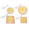 4 Stück LED Holzsockel: Runde Holz Leuchtsockel Holzsockel, Produktbild-Vorschau 1