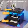 LVSOMT Moderner schwarzer LED Nachttisch mit integrierter Produktbild-Vorschau 6