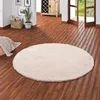 Luxus Super Soft Fellteppich Plush Beige Rund, Größe:120 cm Produktbild-Vorschau 1