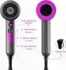 A hairdryer with labels pointing out its features. Produktbild-Vorschau