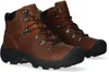 A pair of brown leather hiking boots with black soles and laces, shown against a white background. Produktbild-Vorschau