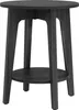 A dark gray round side table with a lower shelf, shown against a white background. Produktbild-Vorschau