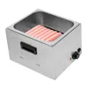 A stainless steel hot dog warmer filled with hot dogs, shown from a slightly elevated angle against a white background. Náhled obrázku produktu
