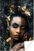 MuchoWow® Poster Blumen - Frau - Gold 20x30 cm - Produktbild-Vorschau 1