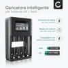 CELLONIC Caricabatterie USB per batterie AA AAA 4 slot  - Anteprima dell’immagine prodotto 2