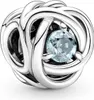 Pandora March Birthstone Sea Charm, srebro z kryształkami Podgląd zdjęcia produktu 2