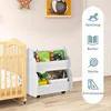 COSTWAY Libreria per bambini su rotelle, scaffale per Anteprima dell’immagine prodotto 6