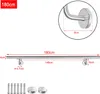 A diagram of a stainless steel handrail with dimensions and included hardware. Náhľad obrázku produktu
