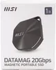 The image shows the retail packaging of an MSI DATAMAG magnetic portable SSD. Náhled obrázku produktu