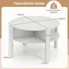 COSTWAY Couchtisch Rund mit Stauraum, Wohnzimmertisch Holz Produktbild-Vorschau 7