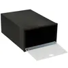 A black shoe box with a clear lid partially open, shown against a white background. Podgląd zdjęcia produktu