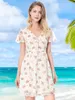 Vestido de verano para mujer Allegra K, con escote en V, Vista previa de la imagen del producto 3