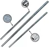Three metal fence posts are shown diagonally against a white background, with close-up insets highlighting material texture and a connection detail. Produktbild-Vorschau